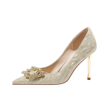 Lan Miao Slim Heel High Heels Women's Gold