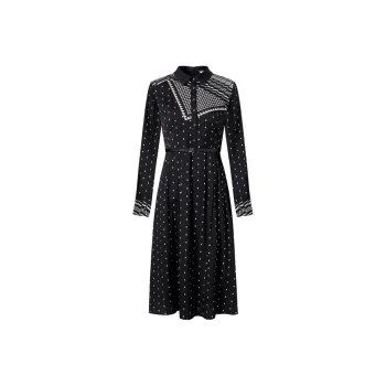 JZ. ANNAKRO Long Sleeved Dresses Women's Floral Black