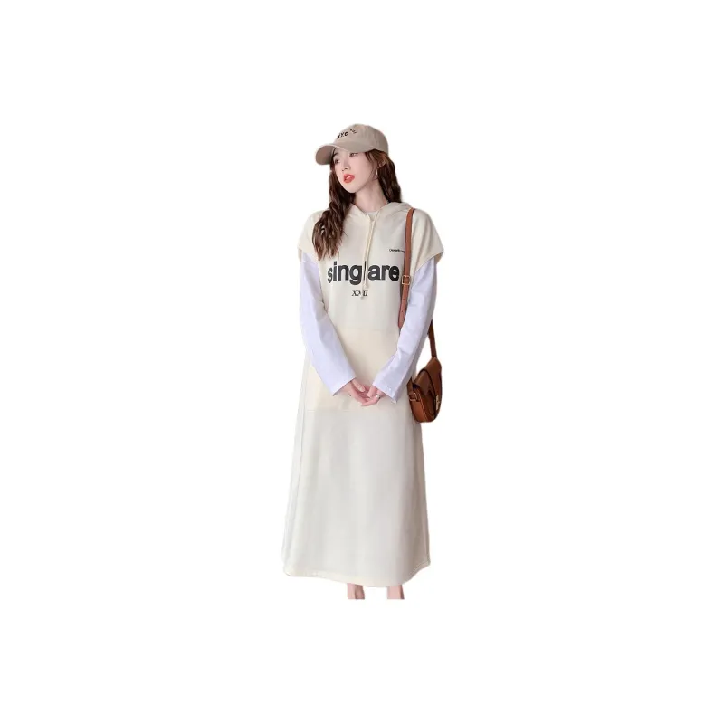 Tonlion Sleeveless Dress Women's Milk White-0