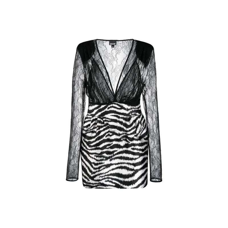 Just Cavalli Long-Sleeved Dresses Women's Black-0