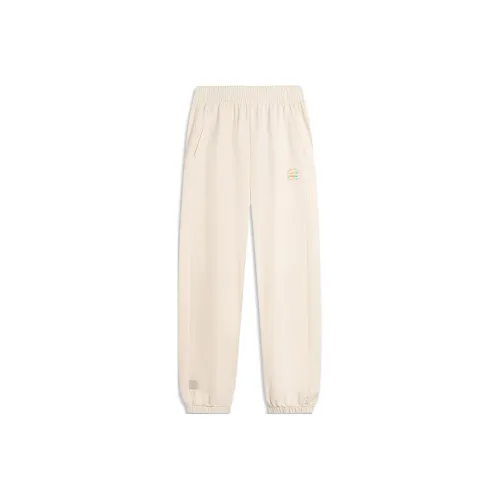 LiNing Sports Life Collection Knitted Sports Pants Women's Swan White B Regular