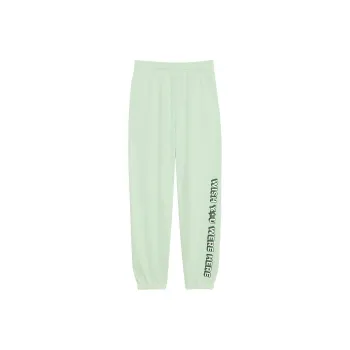 Victoria's Secret PINK Ivy Fleece Campus Sweatpants/Mint Aspen Knitted Sports Pants Women's Mint Aspen
