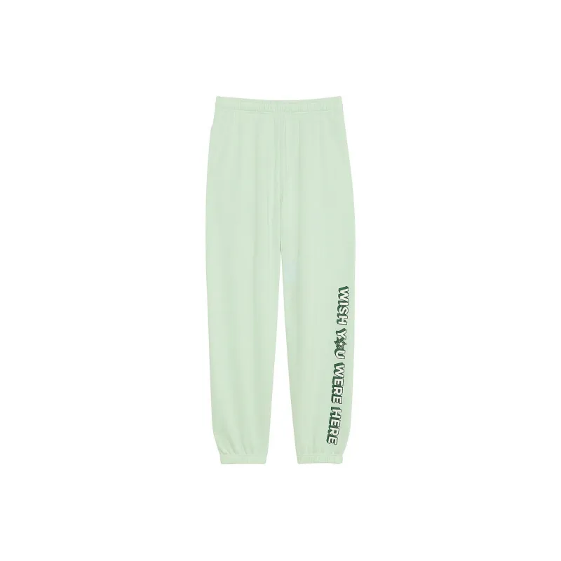 Victoria's Secret PINK Ivy Fleece Campus Sweatpants/Mint Aspen Knitted Sports Pants Women's Mint Aspen-0