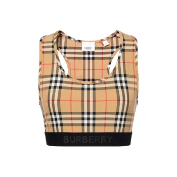 Burberry Logo Detailed Vintage Check Bra Top