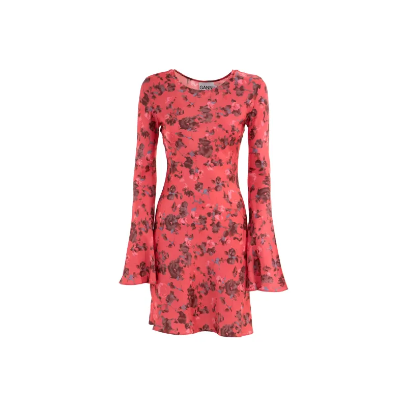 GANNI Floral Motif Mini Dress-0