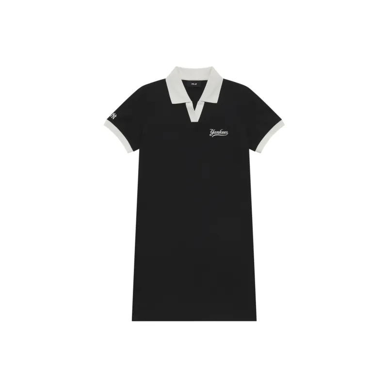 MLB New York Yankees Basic Collection SS25 Short Sleeved Dress Women's Black-0