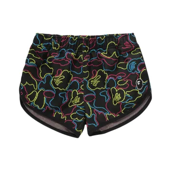 A BATHING APE Women's Neon Camo Jacquard Track Shorts Multi