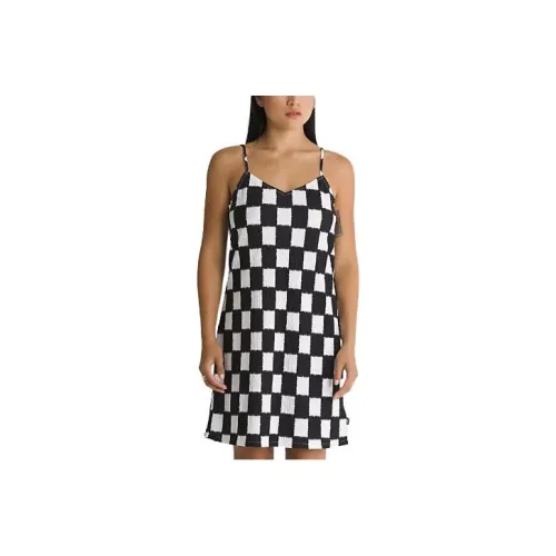 vans vn0a4bv60fi1 Benton Checker Cami Dress Slip Dresses Women's Black