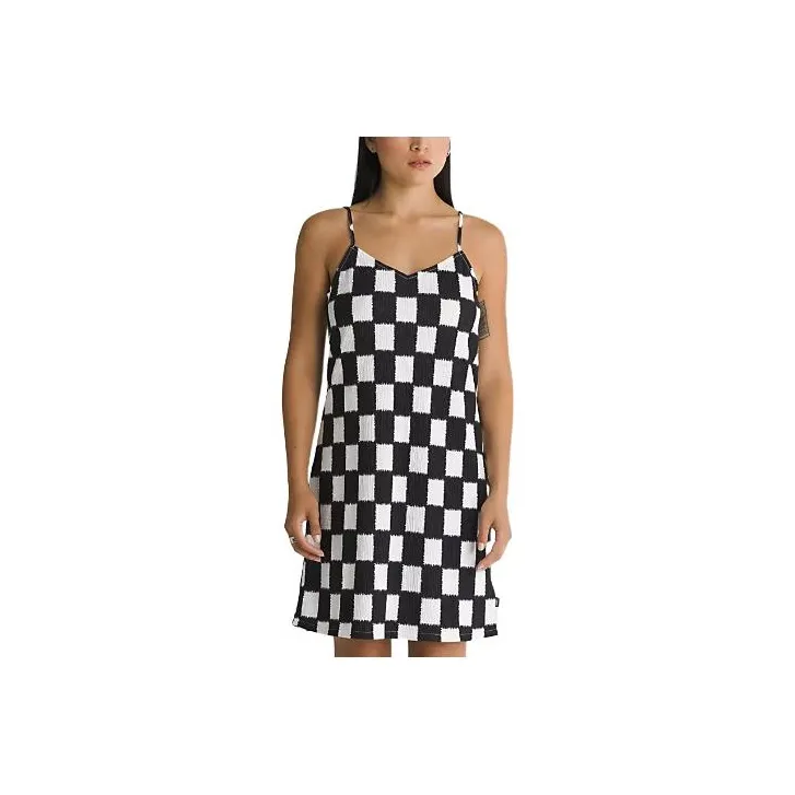 Vans Benton Checker Cami Dress Slip Dresses Women's Black-0