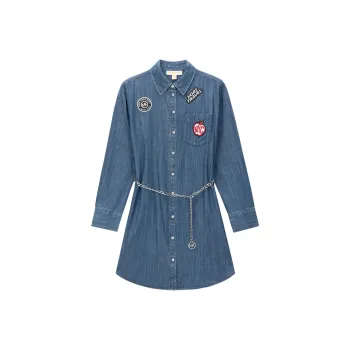 MICHAEL KORS Long Sleeved Dress Women's Dark Denim Blue