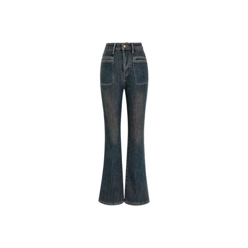 UPNANAWANG Jeans Women's Dark Sky Blue-0
