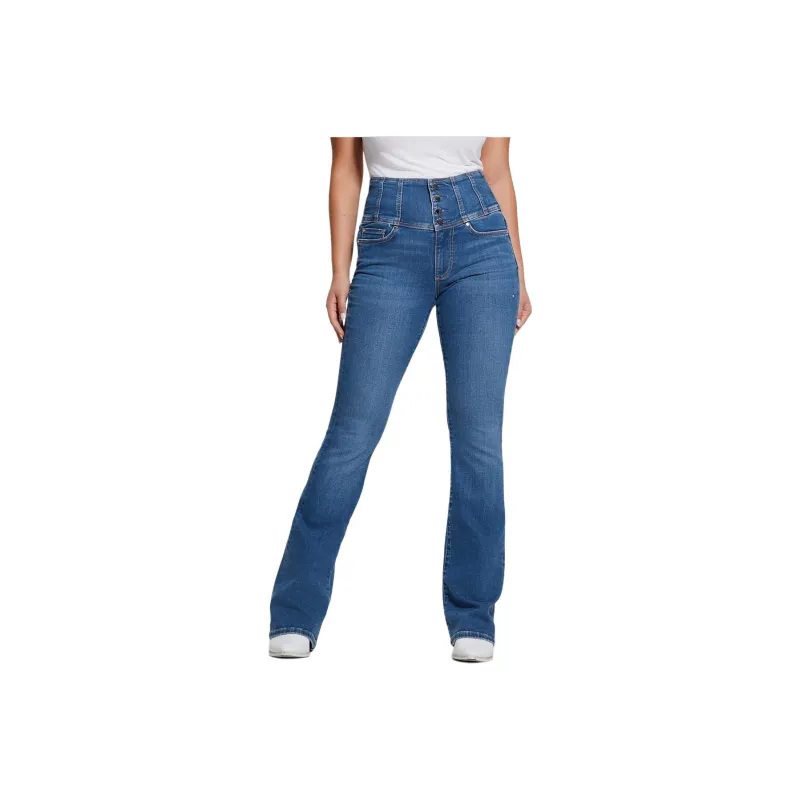 GUESS Eco Corset Shape Up Flared Jeans Jeans Women's Blue-0