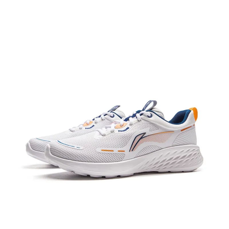 LiNing Anti Slip Wear Resistant Low Top Casual Running Shoes Men's Standard White-5