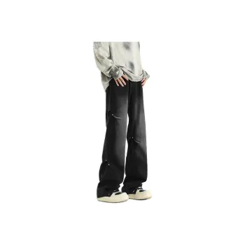 Warrior Huichao Riding The Wind Collection Jeans Unisex Black Gray Color