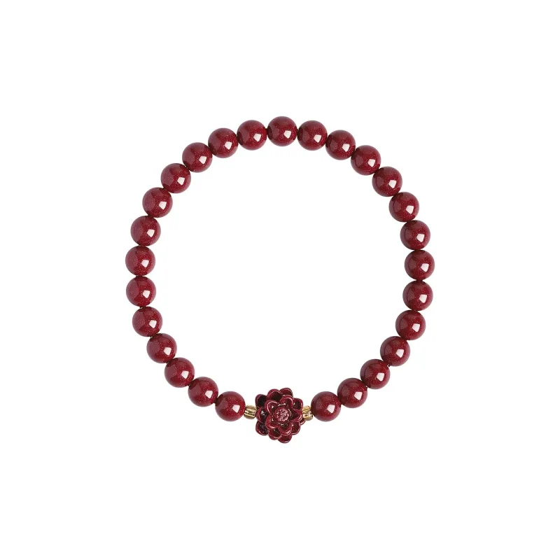 WUMZK Reconstructed Cinnabar Bracelets Unisex-0