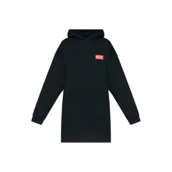 DIESEL D Boxt Hood Lab Logo Patch Hooded Mini Dress