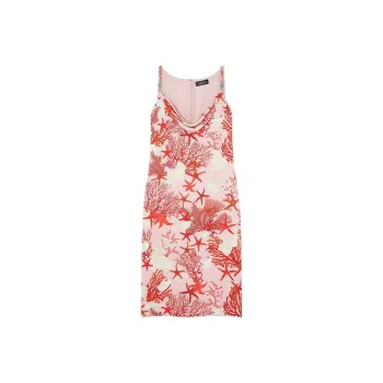 VERSACE Barocco Sea Printed Sleeveless Slip Mini Dress