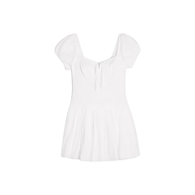 Hollister Short Sleeved Dress Women's White-0