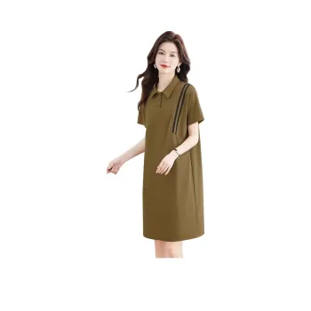 Cypress House Short Sleeved Dresses Women's Khaki Green