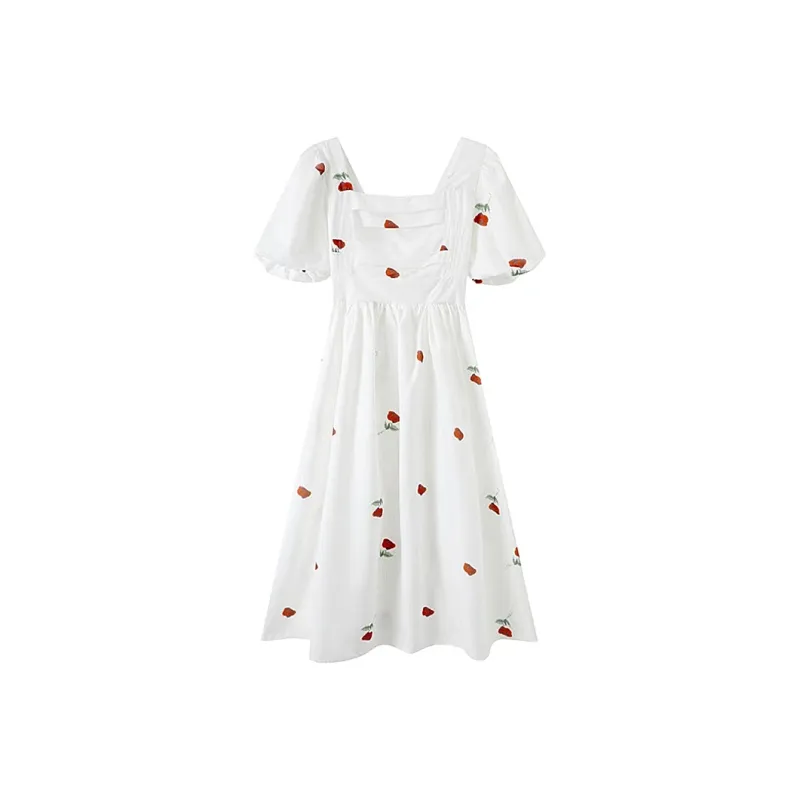 JOSR Short Sleeved Dresses Women's White-0