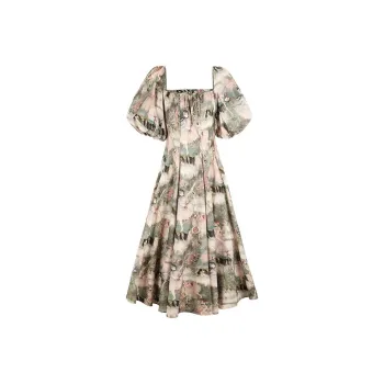 Selkie Collection Short Sleeved Dresses Women's Degas Swan Dance Oil Painting Print