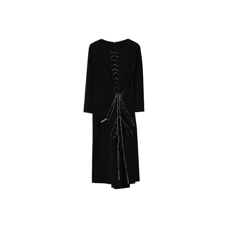Yohji Yamamoto Short Sleeved Dresses Women's Black-0