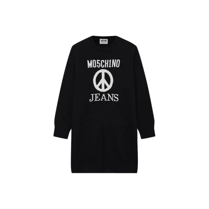 MOSCHINO FW23 Long Sleeved Dress Women's Black-0