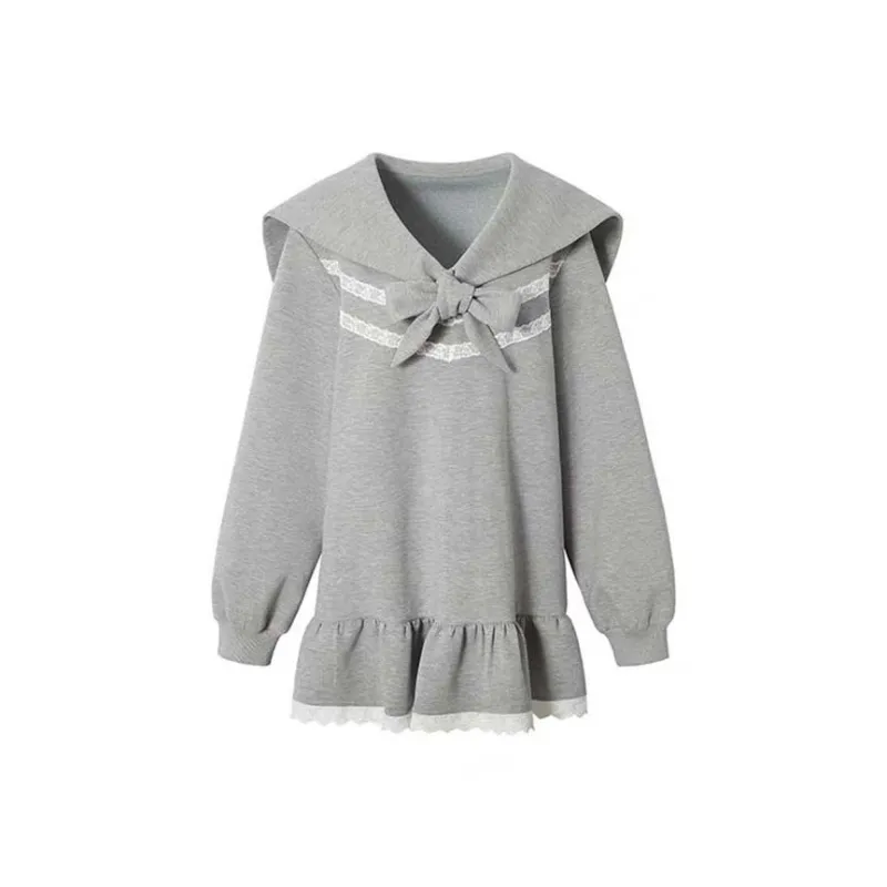 TURN UP Long Sleeved Dresses Women's Gray-0