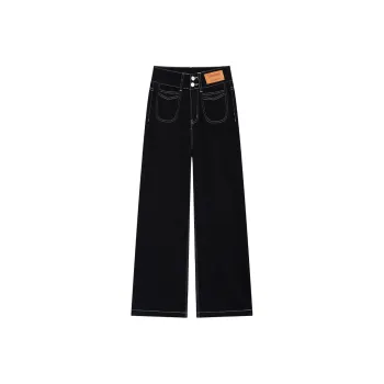 SNZX Jeans Women's Textured Black Pants