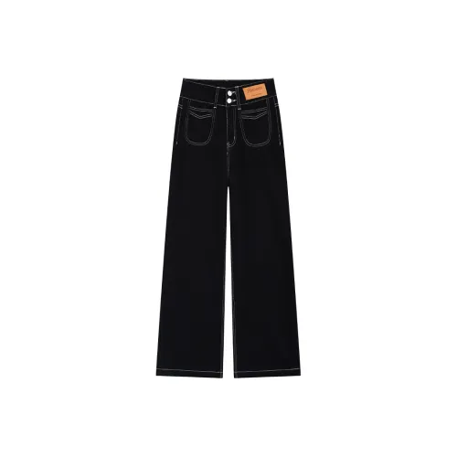 SNZX Jeans Women's Textured Black Pants