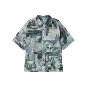 WULISHAONIAN Shirts Unisex Planet Gray