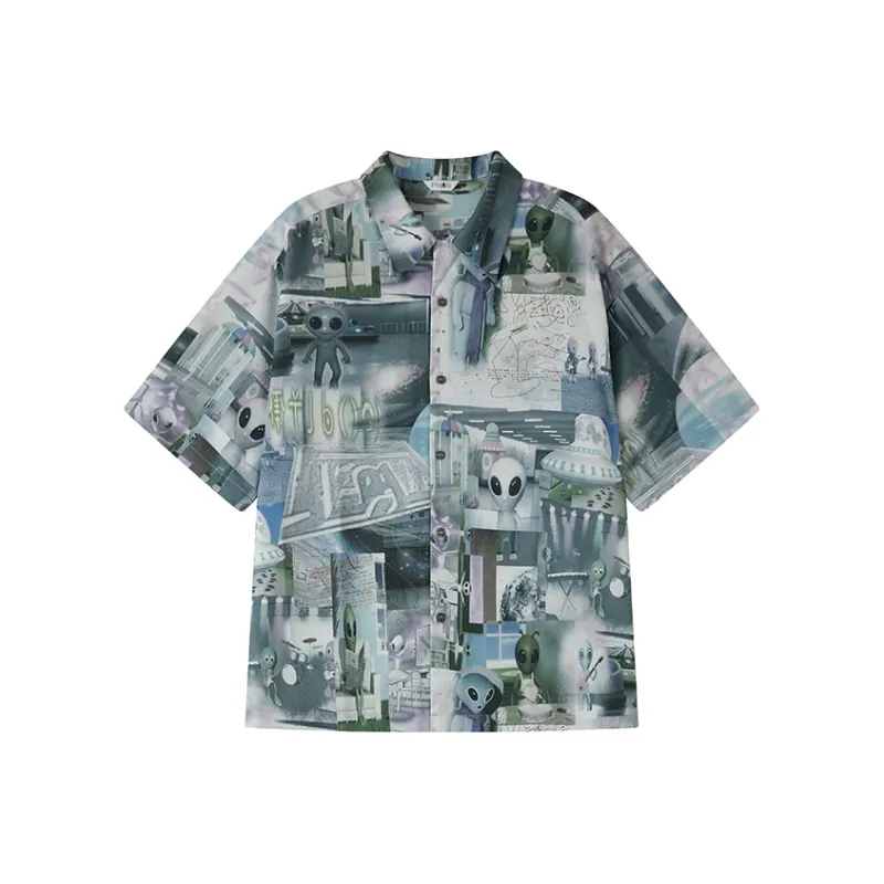 WULISHAONIAN Shirts Unisex Planet Gray-0