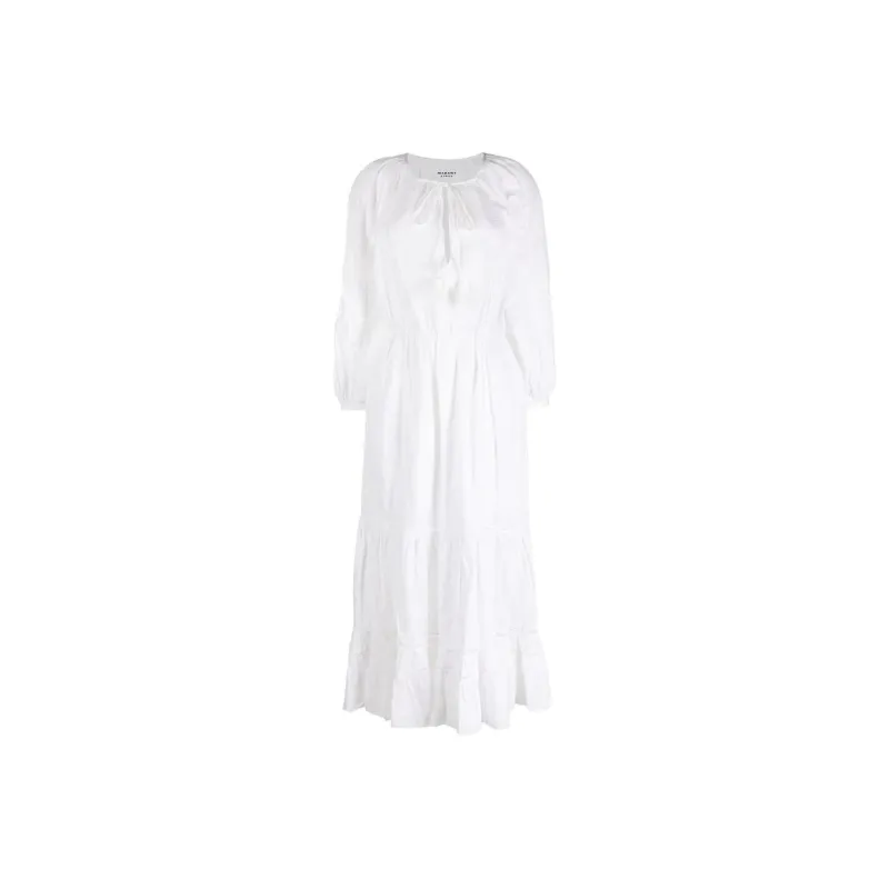 ISABEL MARANT Gathered Long-Sleeved Midi Dress-0