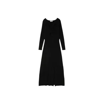 Sandro V neck Knitted Midi Dress
