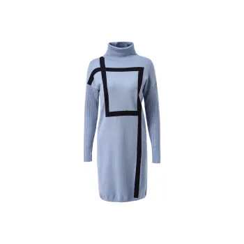 CYANINE SEA Long Sleeved Dresses Women's Blue