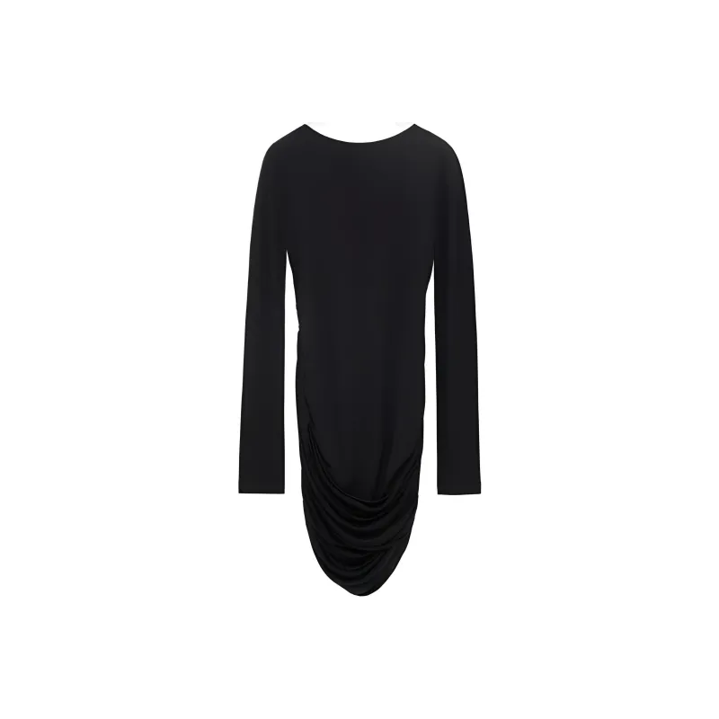 LOEWE Paula's Ibiza Draped Dress 'Black'-0
