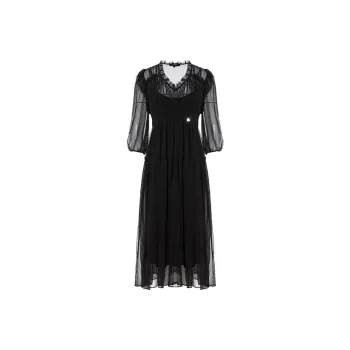 BESIONIA SS23 Long Sleeved Dresses Women's Black