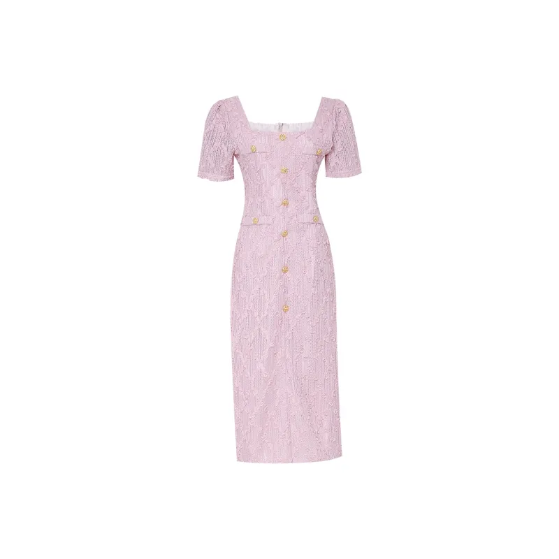 Duffy Fashion Short Sleeved Dresses Women's Pink-0