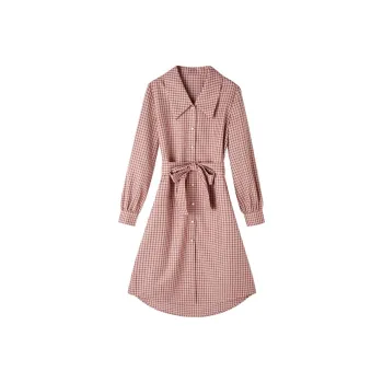 Dme Long Sleeved Dresses Women's Leather Pink