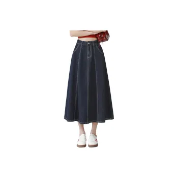 Mm Denim Long Skirts Women's Dark Blue