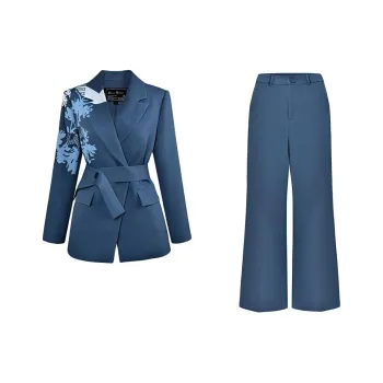 DIFFIE RIEGER Business Suits Women's Blue