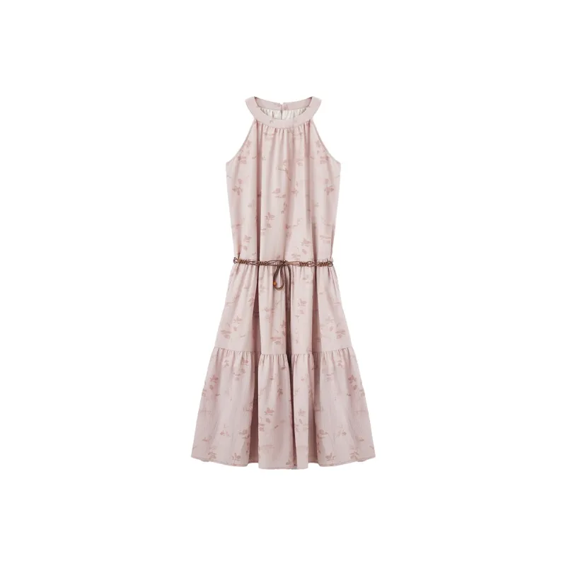 XIANGYING Sleeveless Dress Women's Pink-0