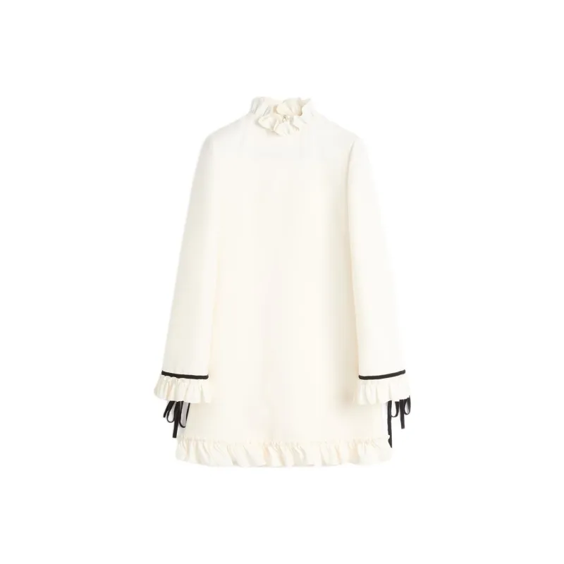 Valentino Ruffled Mock Neck Mini Dress-0