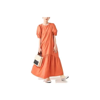 FREAK'S STORE Short Sleeved Dresses Women's Bakelite Brown
