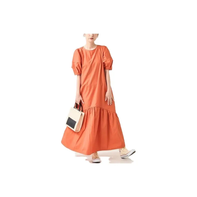 FREAK'S STORE Short Sleeved Dresses Women's Kiln Brick Color-0