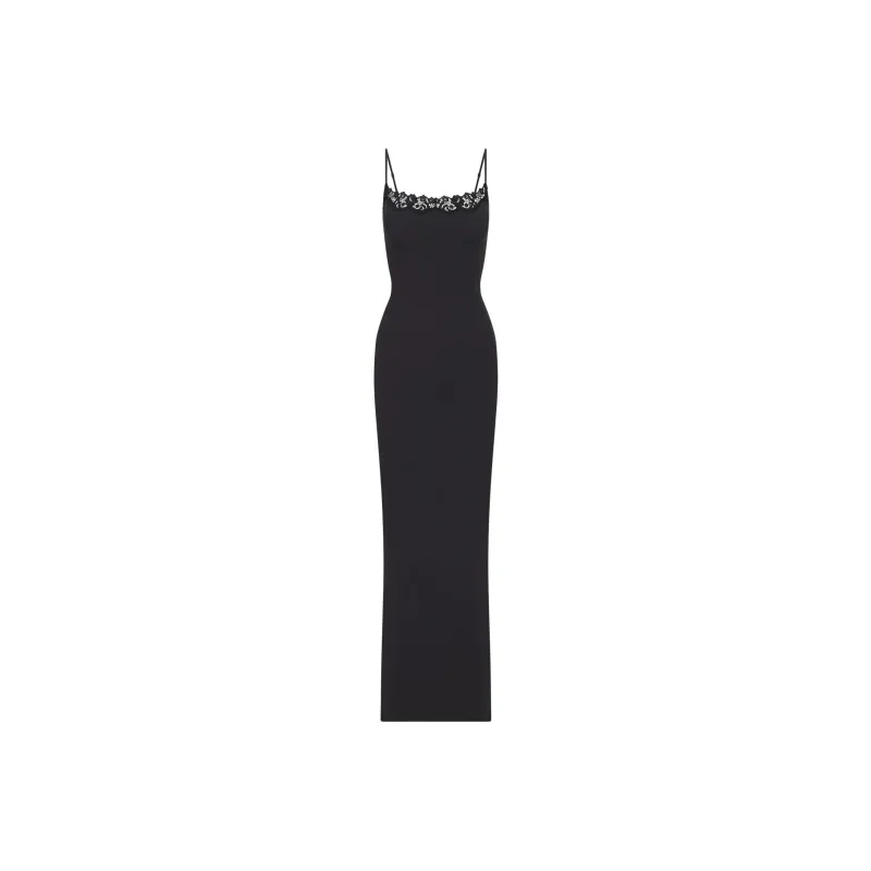 SKIMS FITS EVERYBODY LACE LONG SLIP DRESS Slip Dress Women's ONYX/Onyx-0