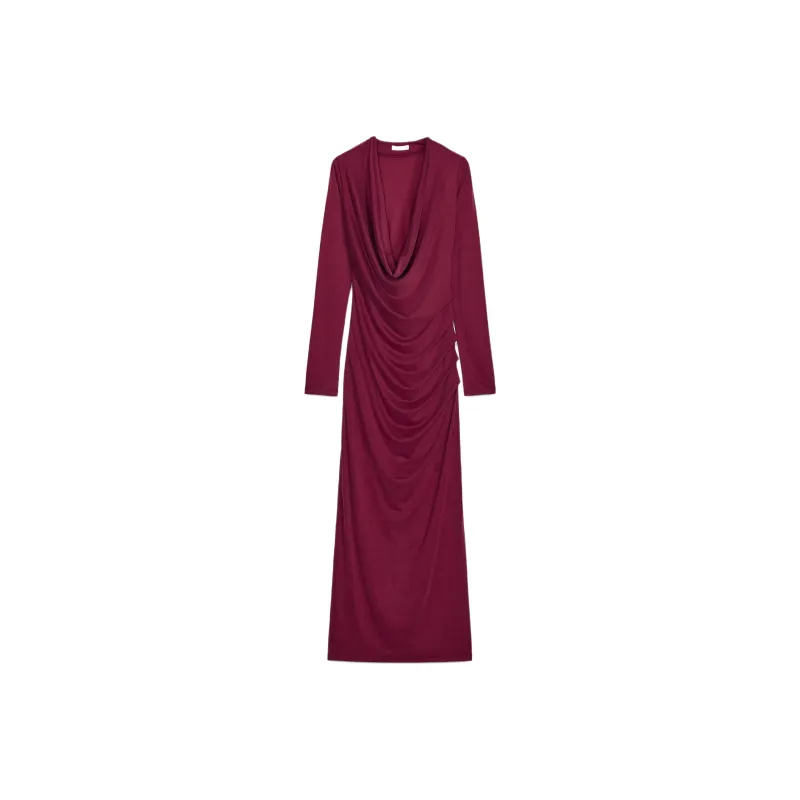ZARA Long-Sleeved Dresses Women's Red-0