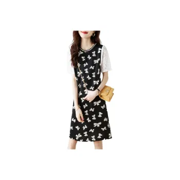 Mo Han Yi Mei Short Sleeved Dress Women's Black