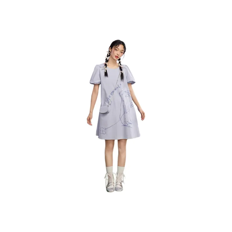 ZIHAN Short Sleeved Dress Women's-4