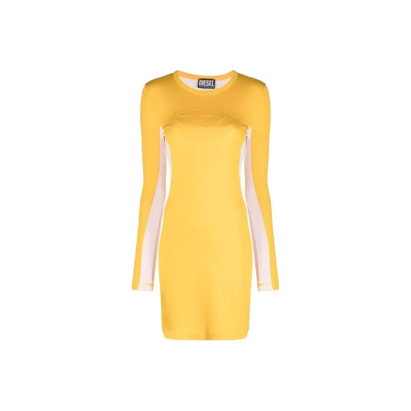 DIESEL Long-Sleeved Dresses Women's Yellow-0